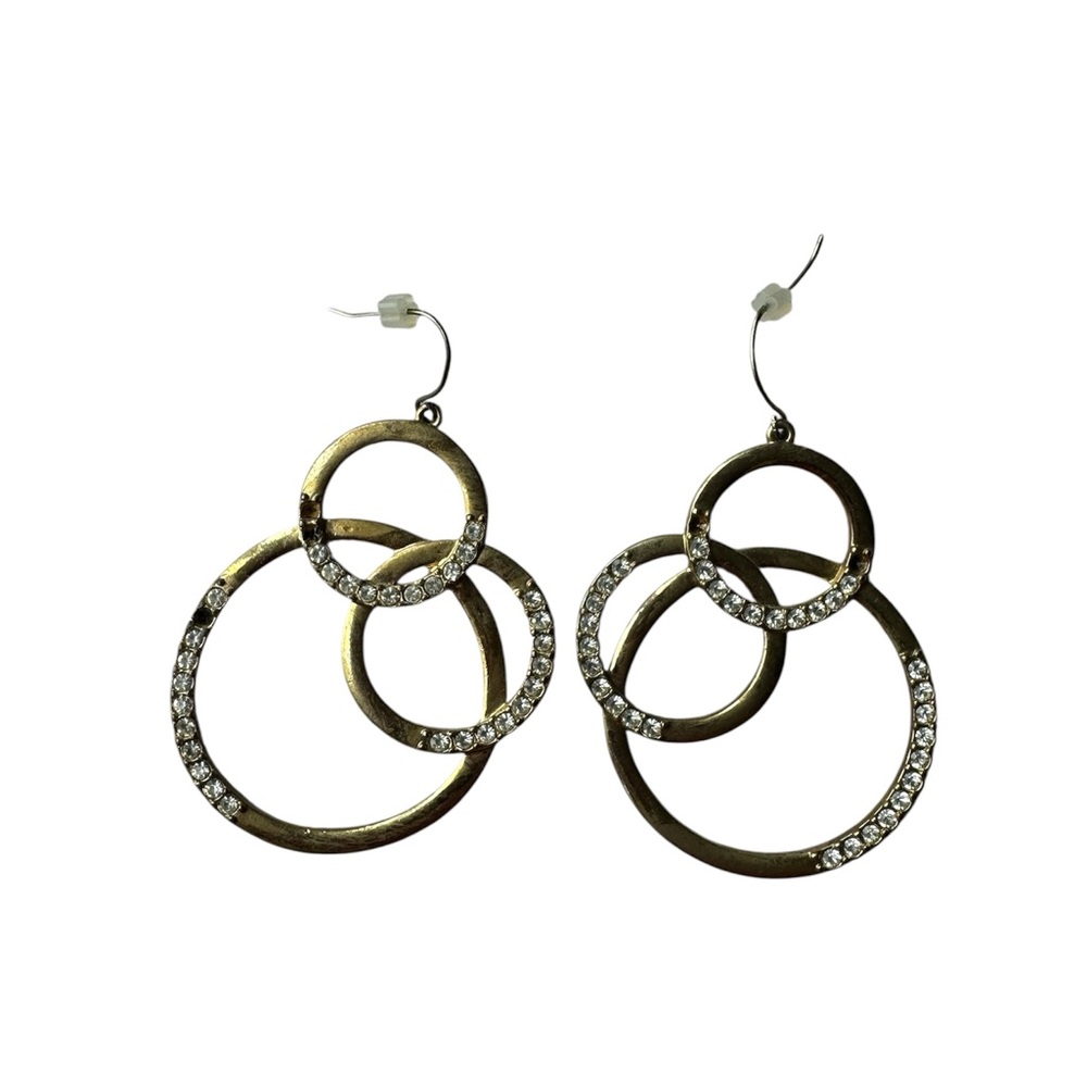 Guess Gold and Silver Crystal Hoop Earrings
